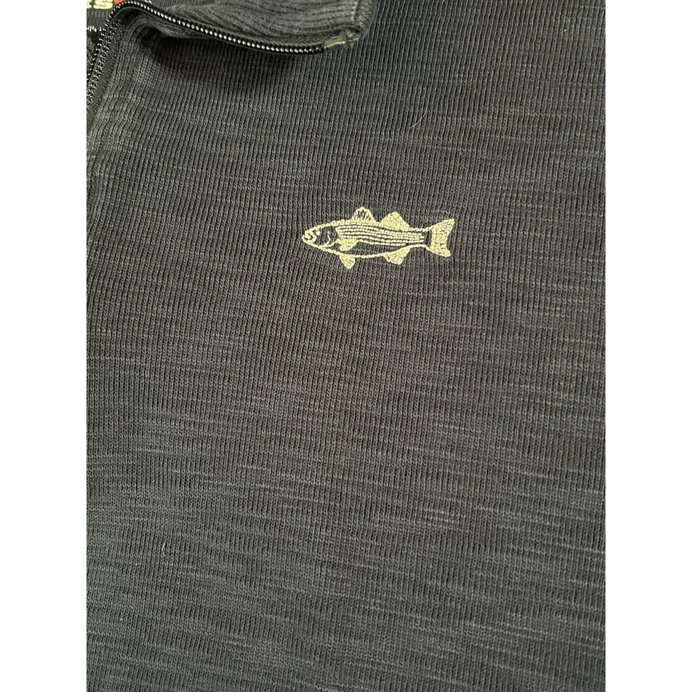 Orvis Men's Sweatshirt Xtra Large Navy Blue Quarter Zip Lightweight Long Sleeve - Picture 4 of 6